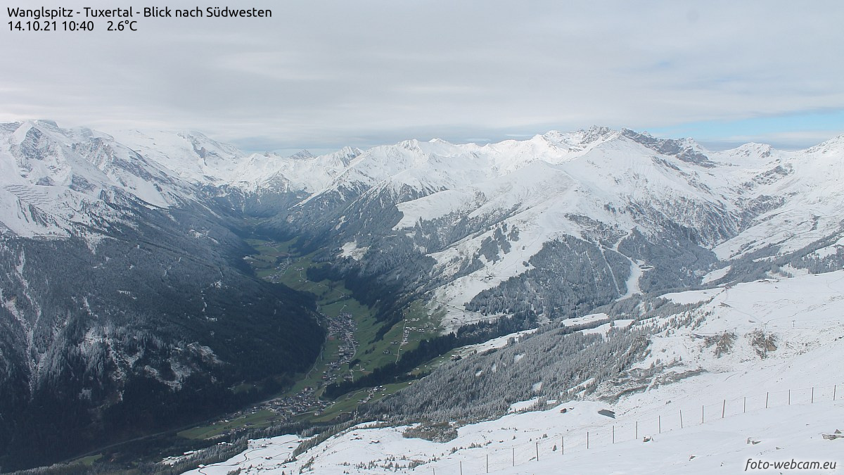 A frissen behavazott Tuxi-Alpok (Tirol)