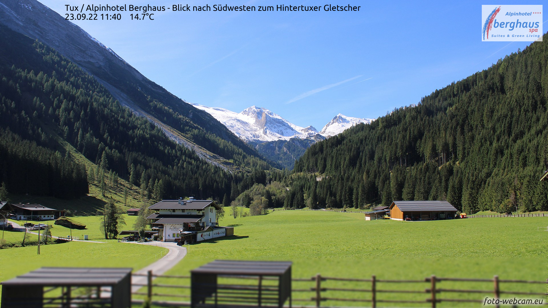 Alpinhotel Berghaus (1400m) Háttérben a Hintertux gleccser