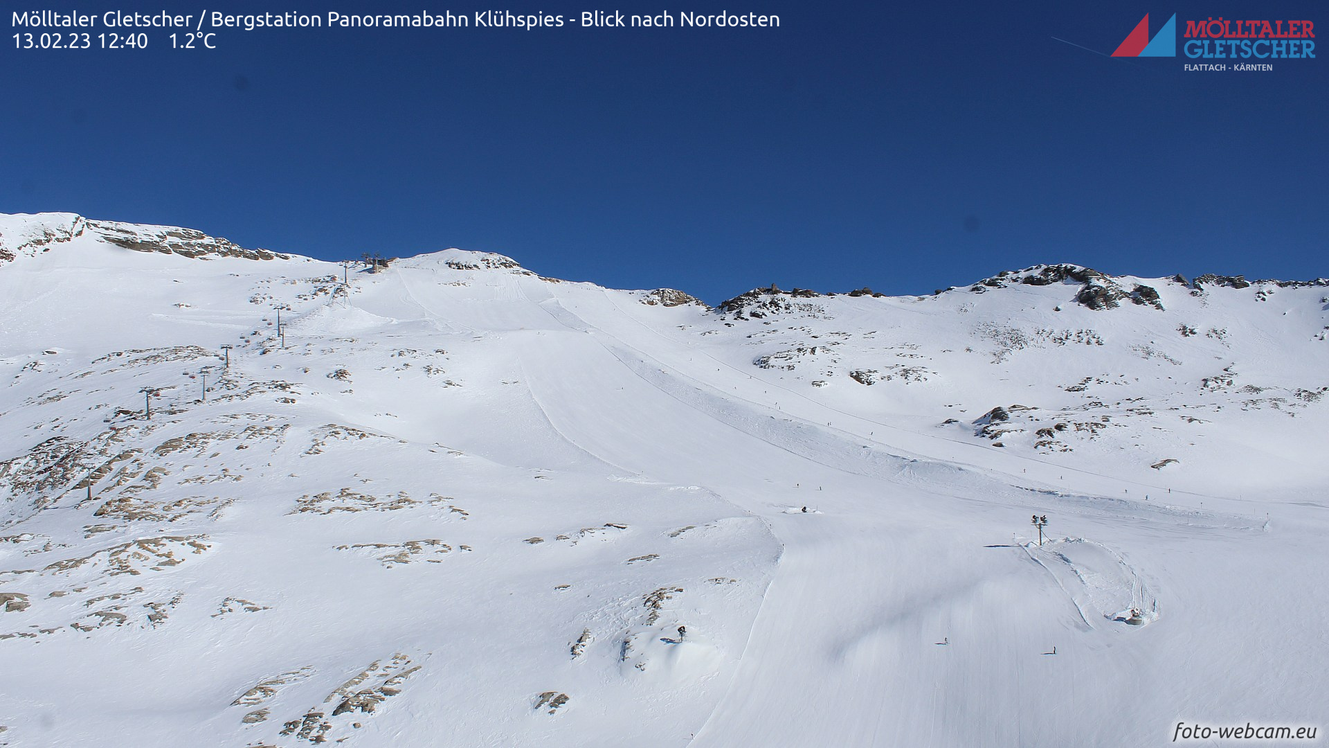 Mai webkamera: Mölltal-gleccser Panoramabahn 2795 m
