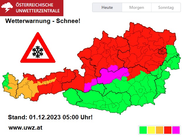 Hóriasztás Ausztria nagyobbik részére - Fotó: UWZ.at