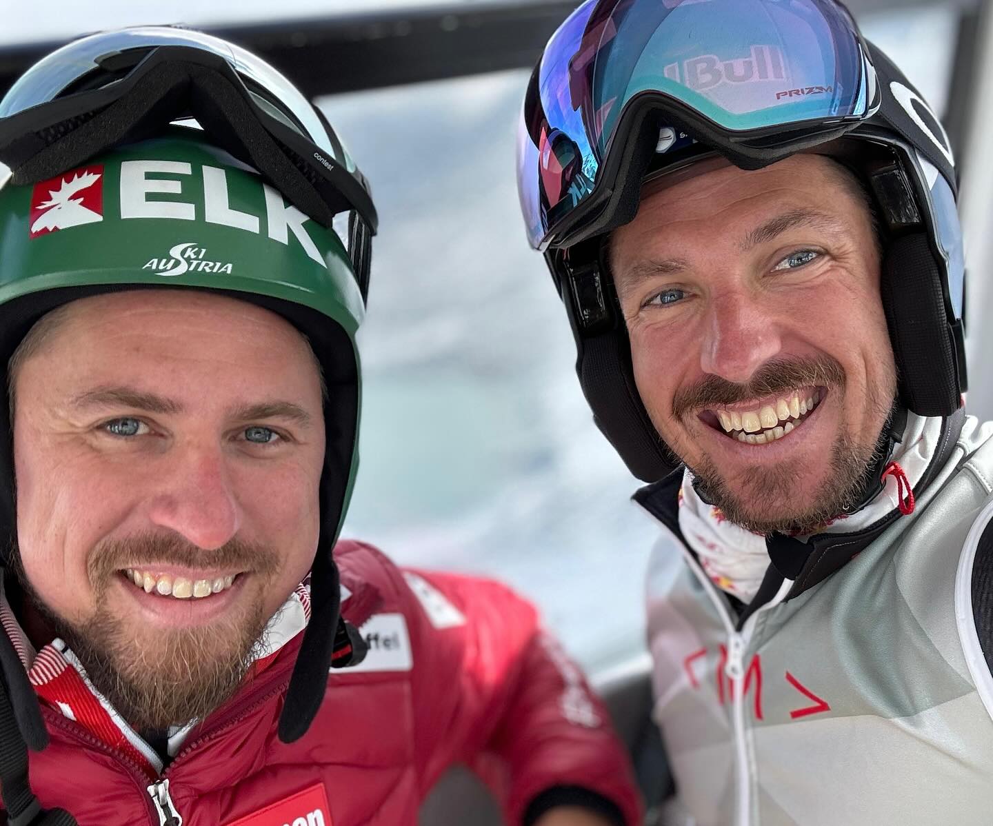 Stubai-gleccseren a héten  - Max Franz (b),és Marcel Hirscher (j)