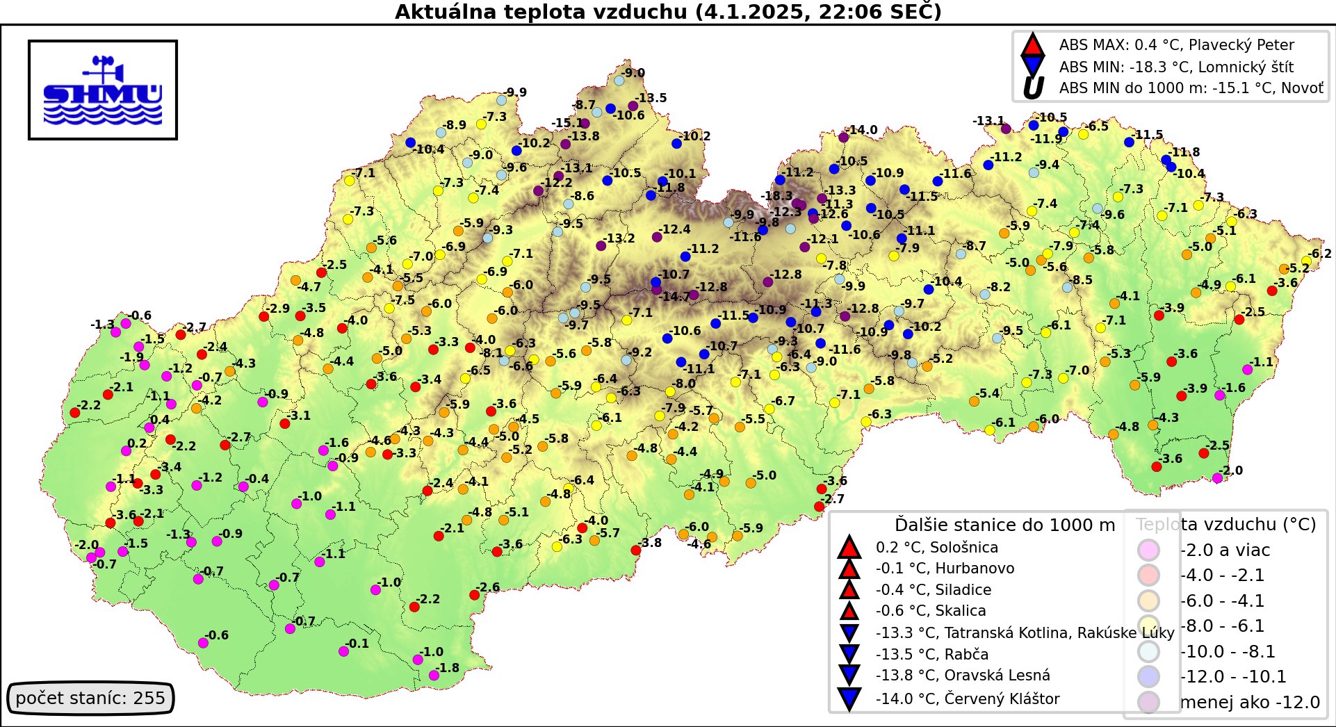 Érkezik a hideg: északon: értékek ma 22 órakor