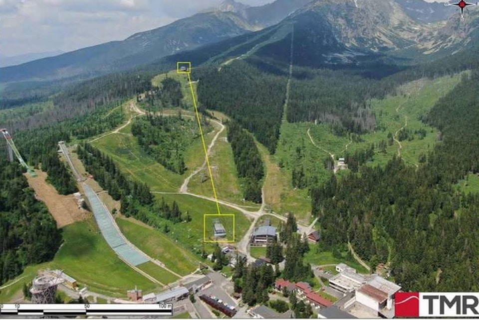 Az új lift nyomvonala