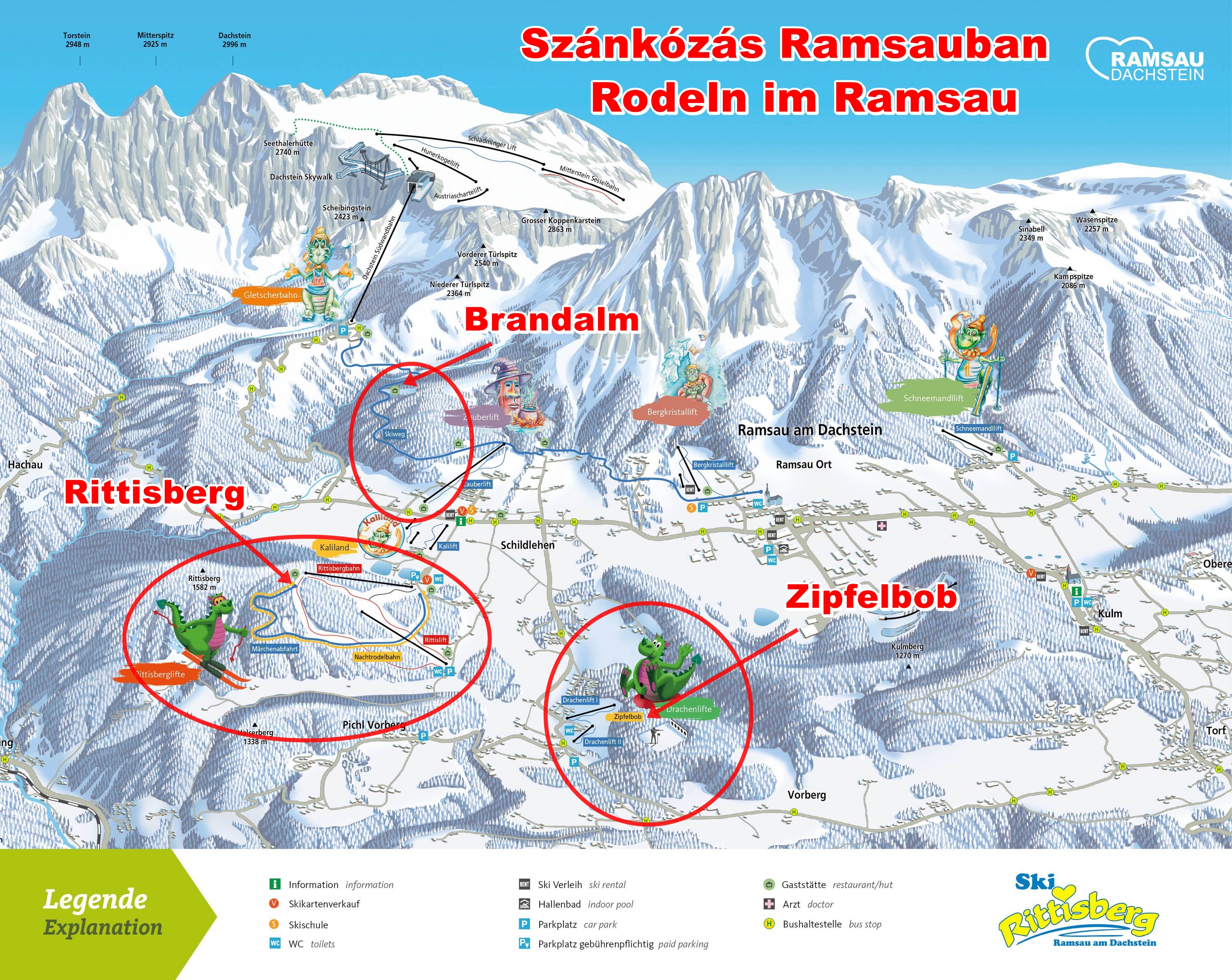 Szánkózási lehetőségek Ramsau am Dachsteinben