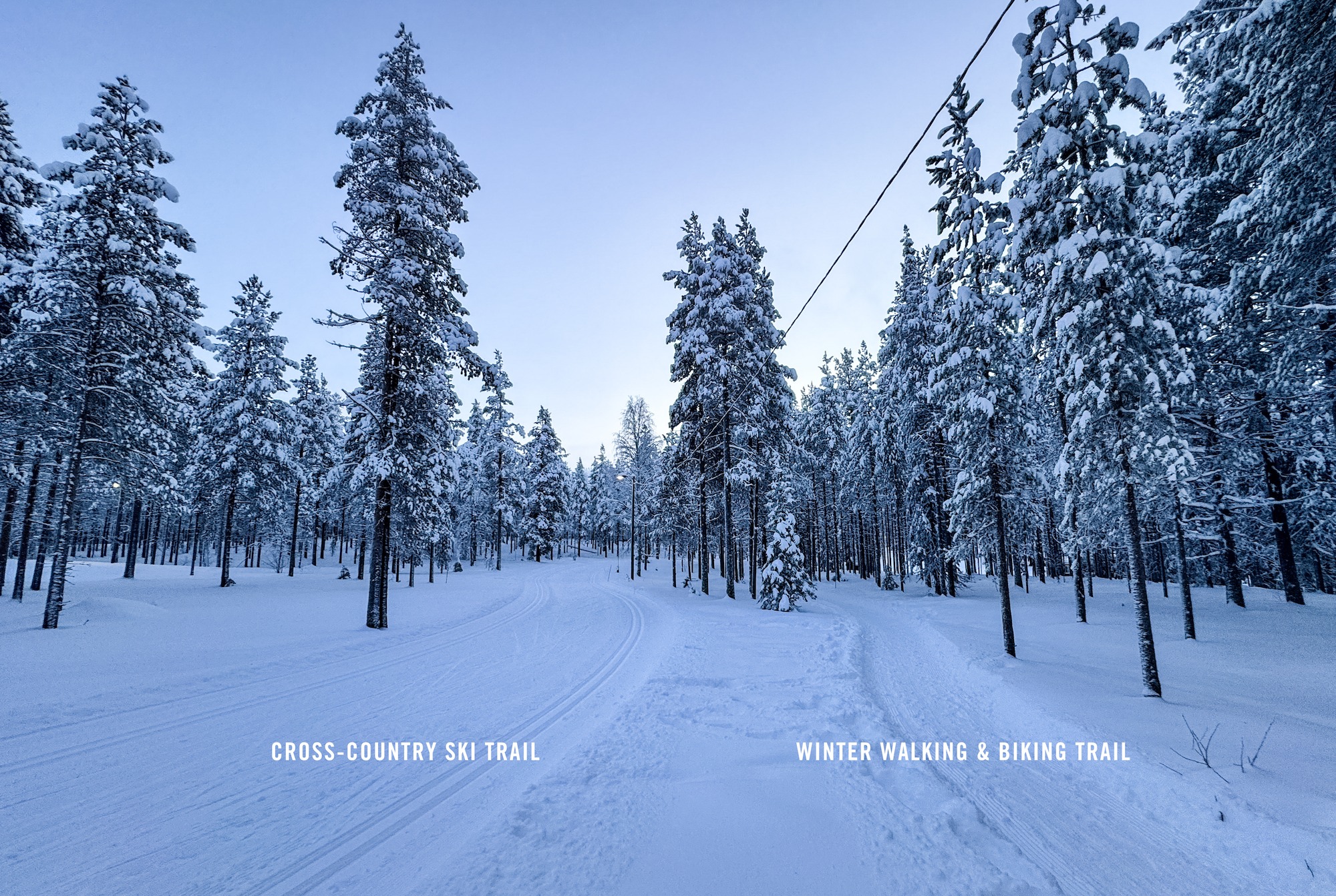 Szépen elkülönül a sífutó- és a kerékpáros pálya / Kép: Levi Ski Resort