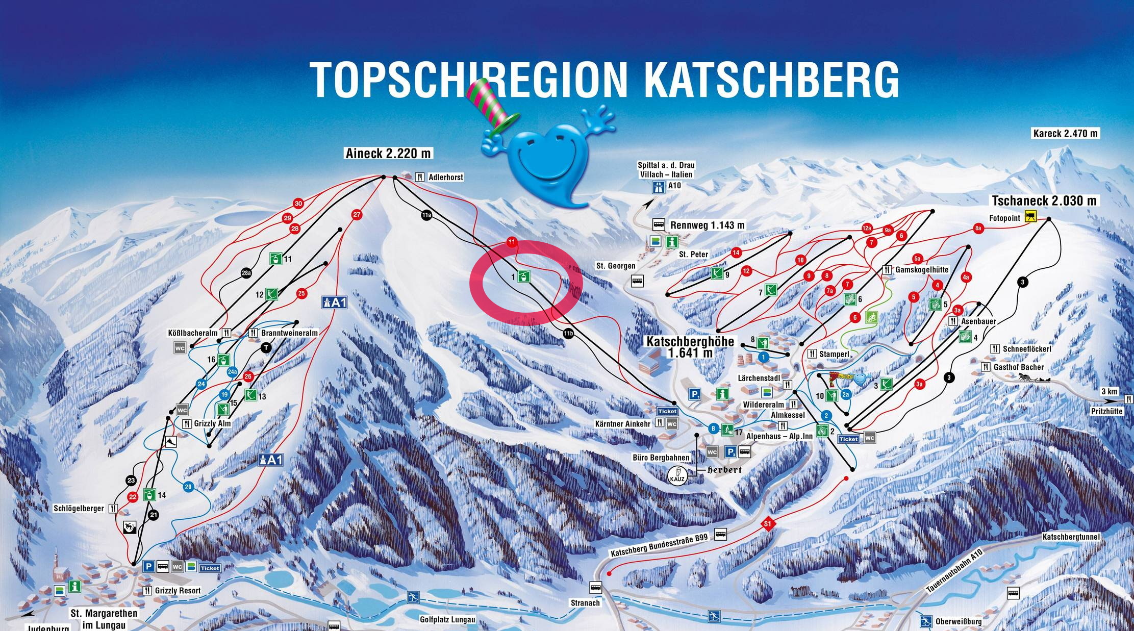 Az új felvonó a térképen