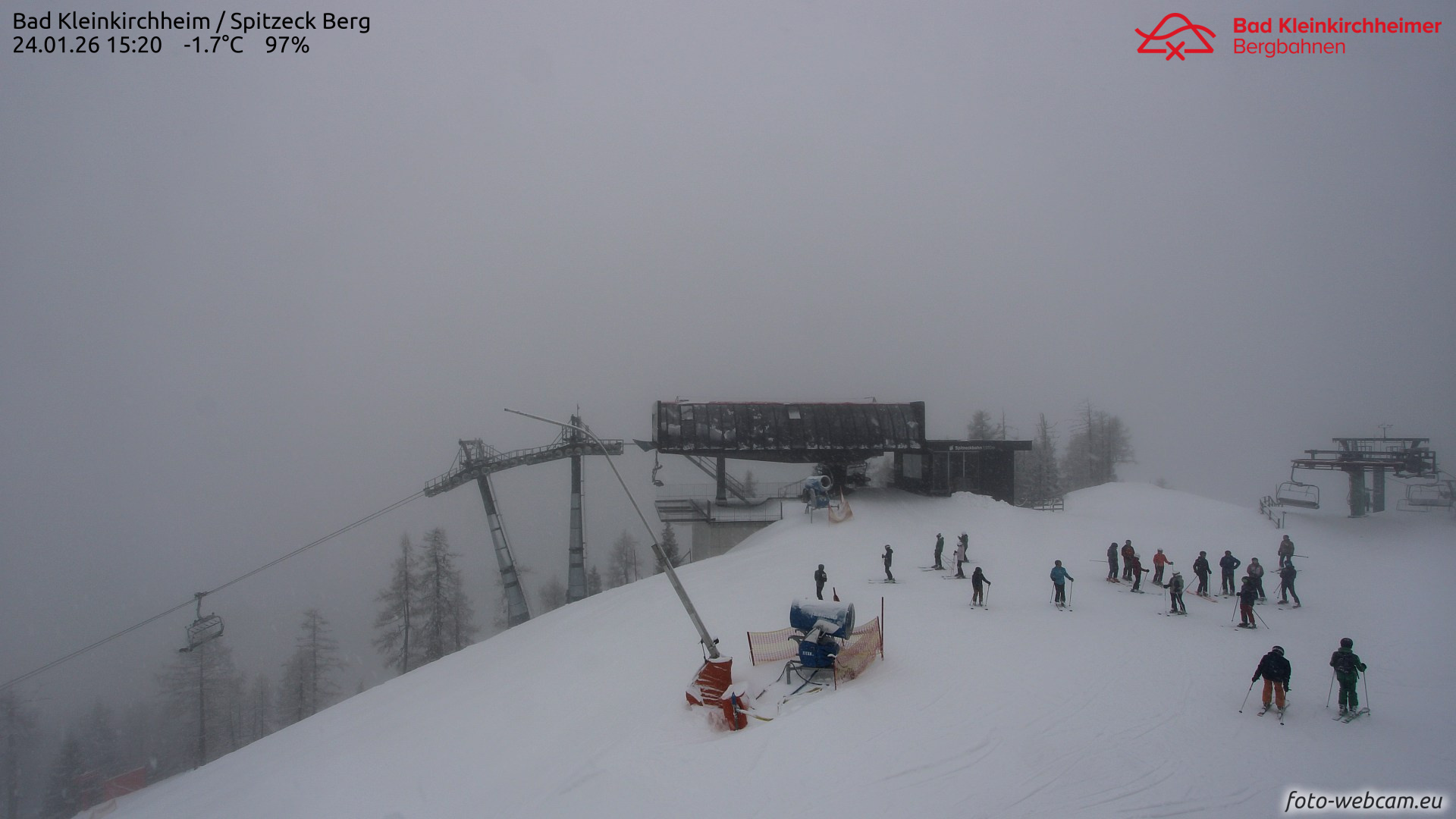 Webkamera tegnap. Bad Kleinkirchheim, Ausztria,  Spitzeck Berg 1865 méteren