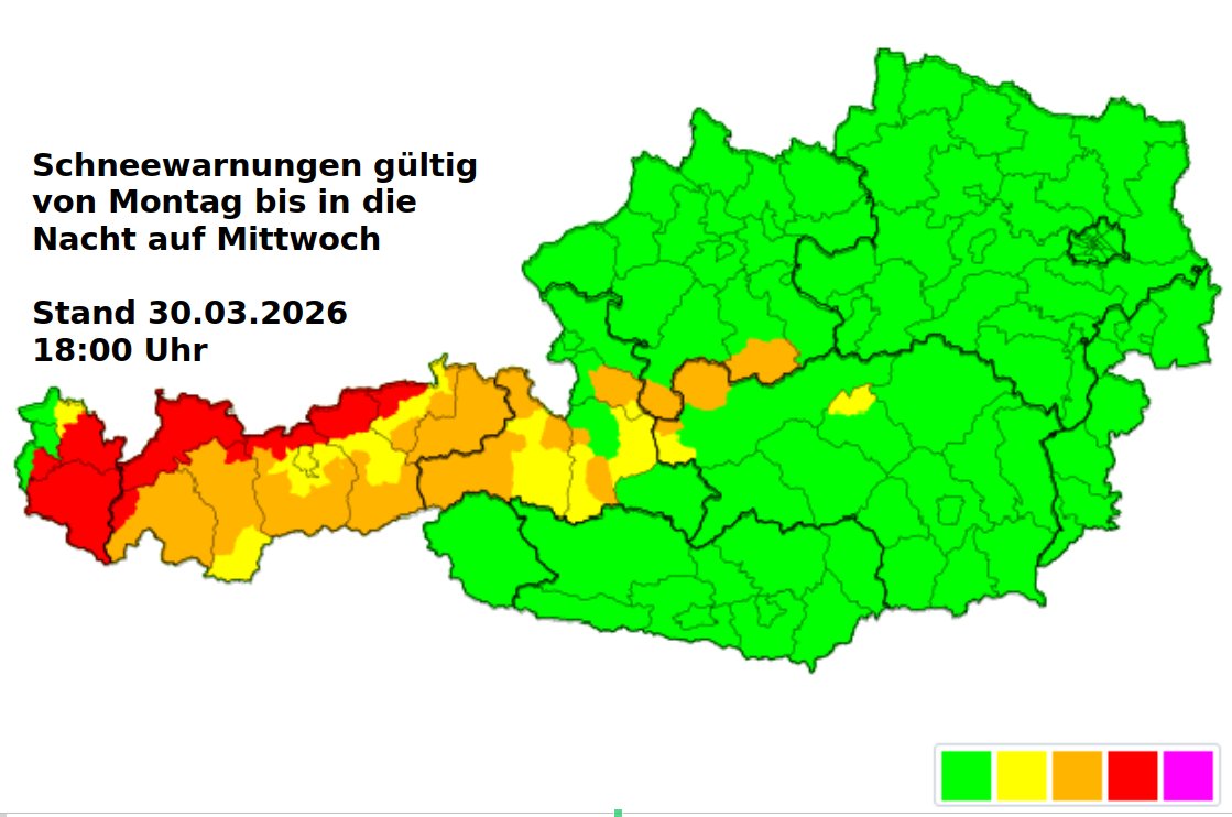 Tirol és Vorarlberg sok hóra számíthat szerdáig