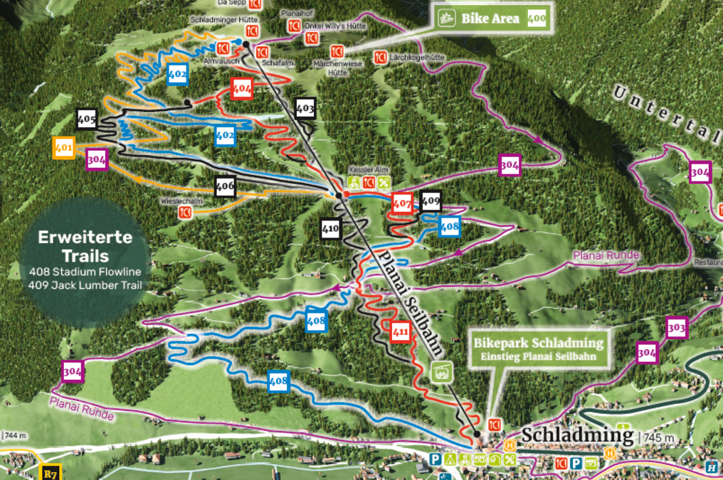 Kerékpáros paradicsom a downhill és enduro szerelmeseinek a Planai-on | Forrás: bikeparkschladming.at