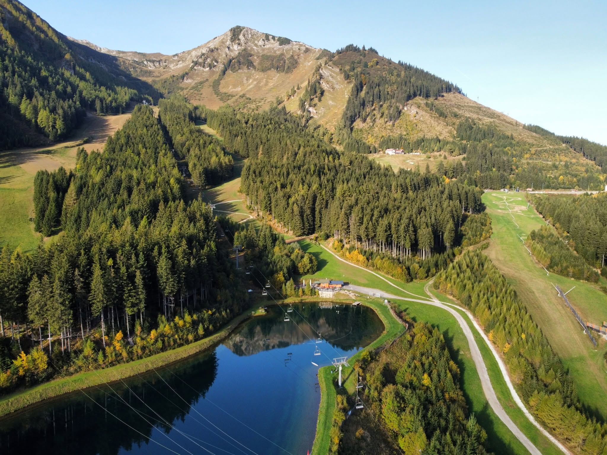 A tározó a víz leengedése előtt / Kép: Präbichl Bergbahnen