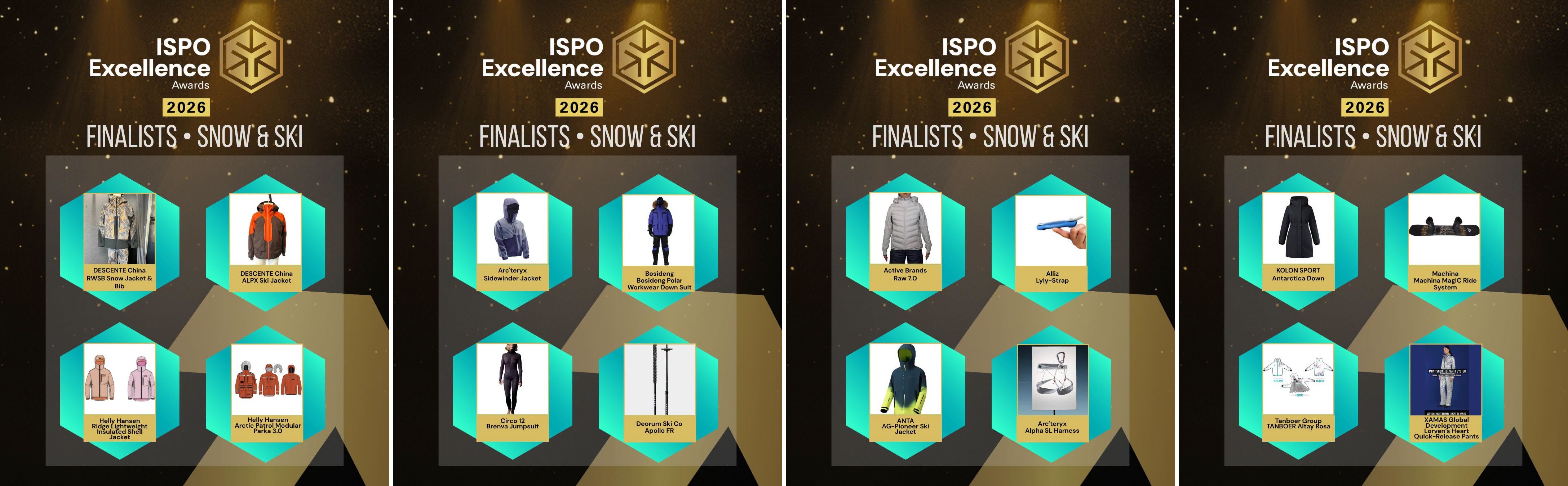 Az ISPO Excellence 2026 nagydíjra jelölt termékek sí és snowboard kategóriában