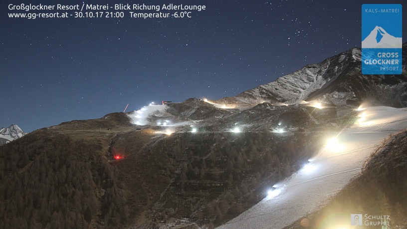 Impozáns éjszakai hóágyúzás Kelet-Tirolban - foto webcam