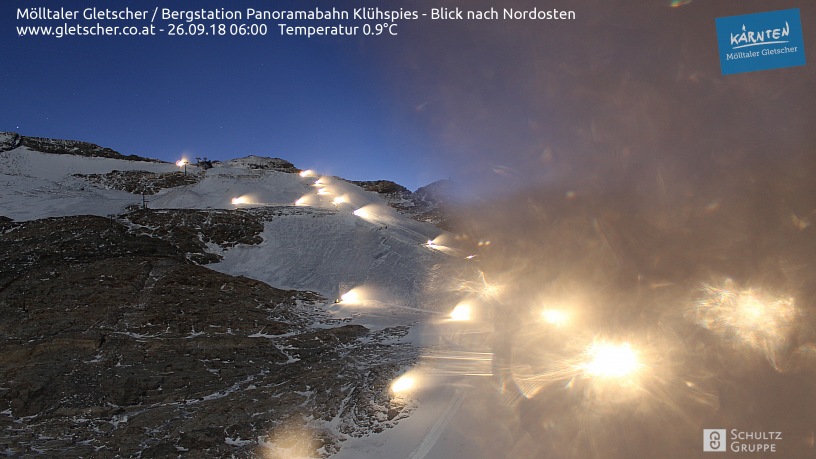 Szerda hajnali hóágyúzás Mölltalon - fotó: webkamera
