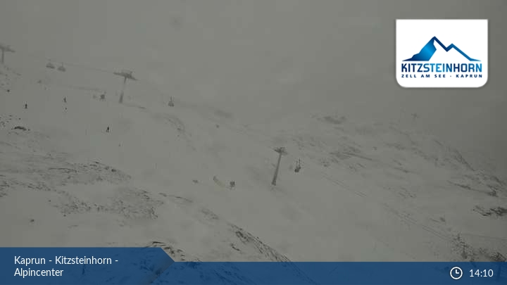 Az Alpincenter (2450m) környéke Kaprunban - fotó: webkamera
