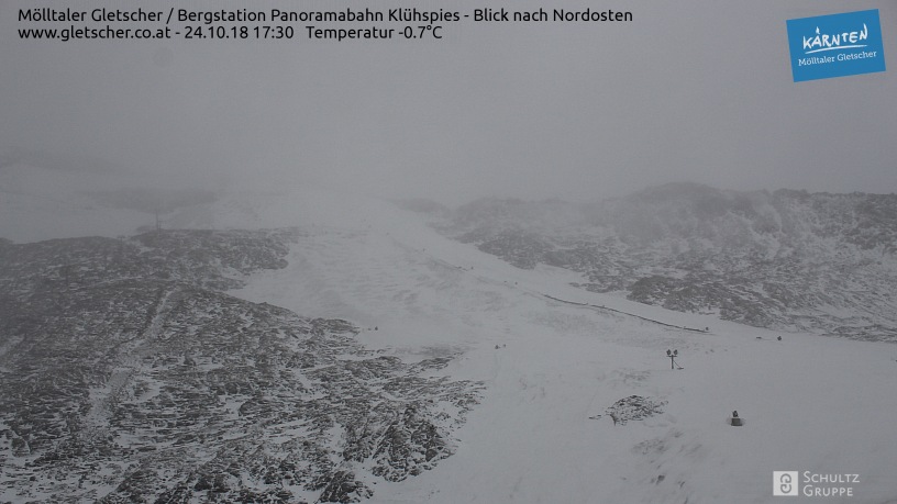 Mölltalon kevés esett, de a hétvége sok havat hozhat - fotó: schultz webcam