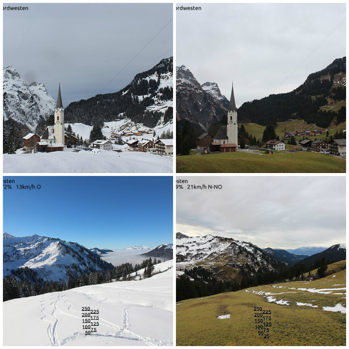 Főn előtt és után: Schröcken és Furkajoch (Vorarlberg)