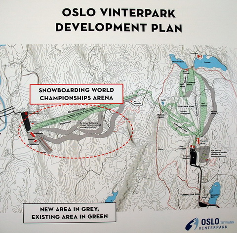 Az oslói Tryvann Vinterpark bővítésének terve