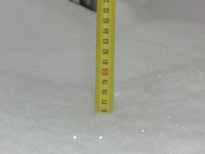 Hintertux tegnap - akkor még csak a 80 cm-hez közelített a friss hó...