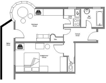 Bruno, 2-3 fős apartman