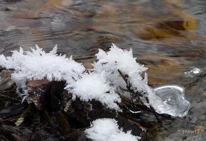 Jégkristályok a patakban.