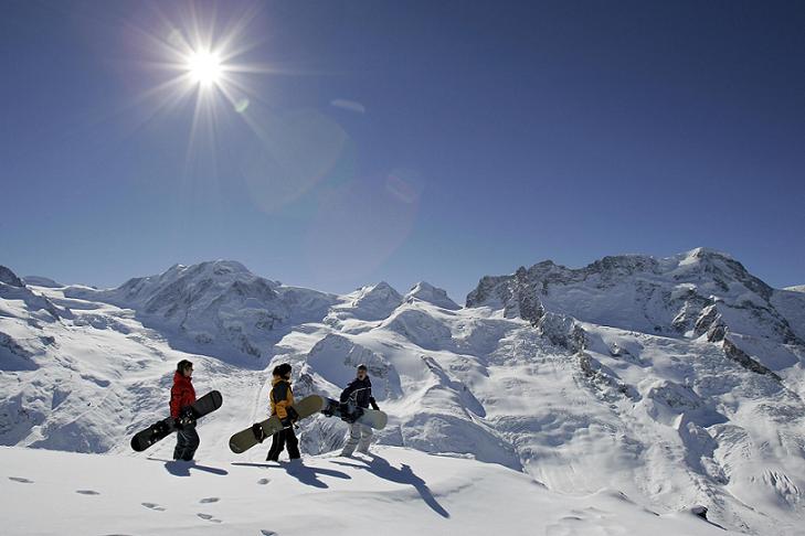 Snowboardosok Zermattban