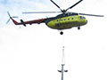 Helikopteres liftépítés a Síparkban