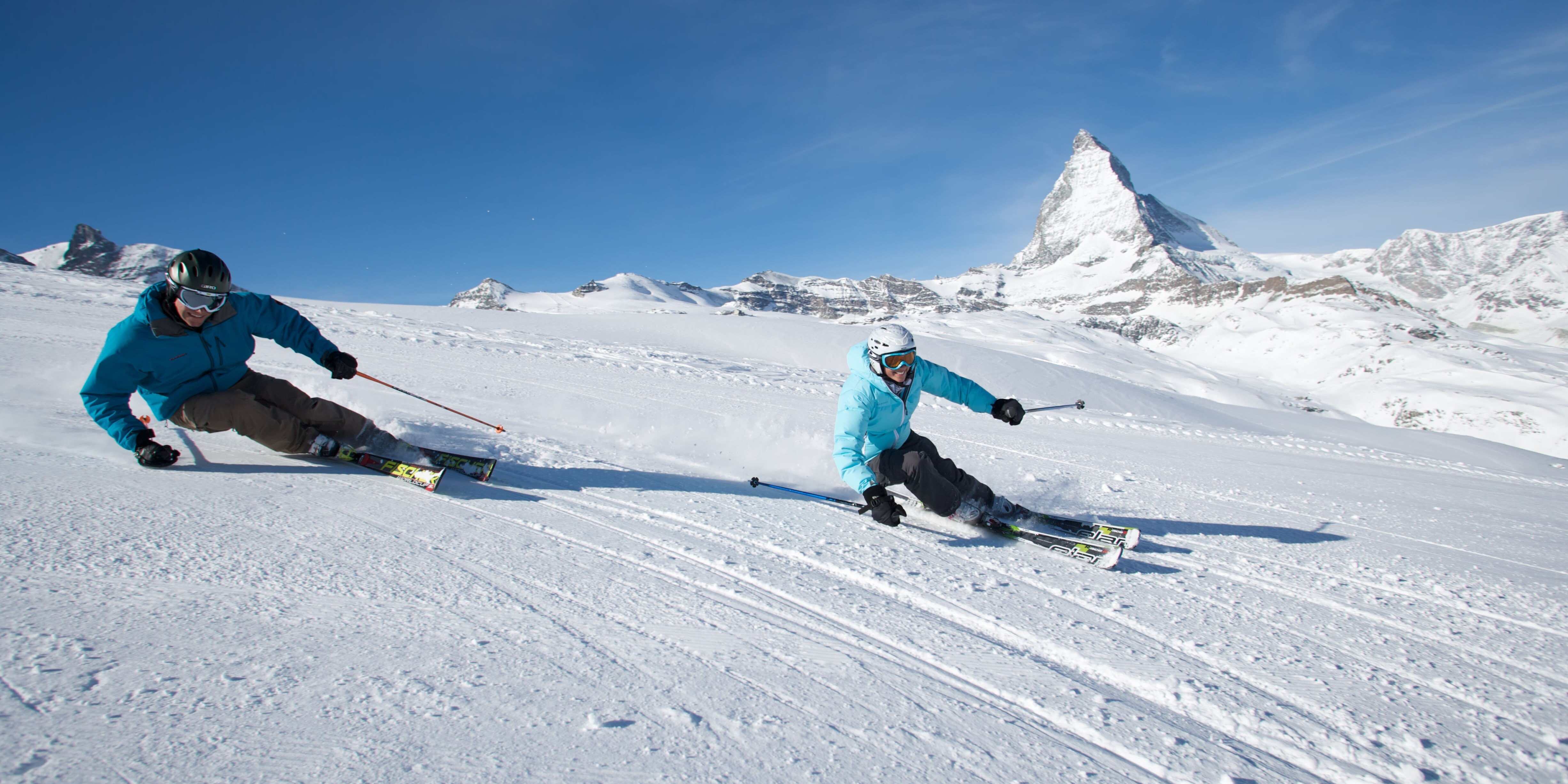 Síelés a Gornergrat részen, az ikonikus hegycsúccsal a háttérben (Kép: Gornergrat Bahn)